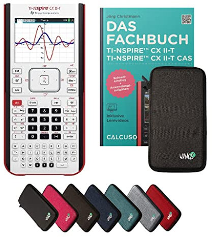TI-Nspire CX II-T inkl. Schutztasche Dunkelgrau & Fachbuch (160 Seiten, 17x24cm) – Grafikrechner – Smart Set