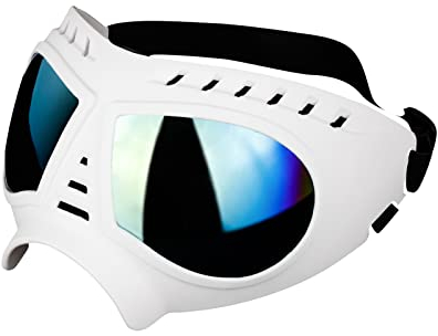 PETCUTE Hundebrille,Hunde Sonnenbrille Anti-UV,Sonnenbrille für Hunde mit Schultergurt Geeignet,Verstellbarer Elastischer Haustier Sonnenbrille für große und mittlere Hunde im Freien