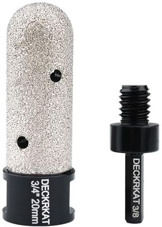 3/4” Diamond Finger Milling Bit, 20mm Round Dry Grinding Bit for Angle Grinders and Drills to Enlarge Shape Holes & Bevel Edges in Porcelain Ceramic Granite Tile, w/ 5/8-11 Thread & 3/8 Hex Shank