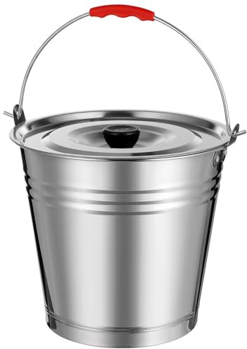 HOLIDYOYO Aschebehälter Mit Deckel Robuster Kohlenkasten Für Grill Kamin Hochtemperaturbeständiger Ascheeimer Kapazität Für Innen Außenbereich Praktischer Öl Und Kohlenlagerung