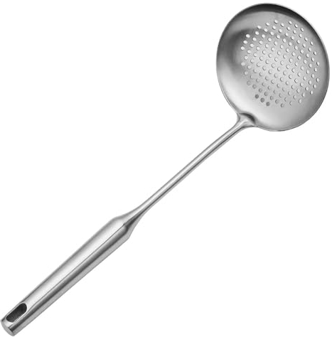 Schaumlöffel Edelstahl,Schaumkelle,Schaumlöffel aus Rostfreiem,Abseihlöffel in Satinierter Optik,Abschäumerlöffel,Kochskimmer,Schlitzlöffel, Skimmer zum Kochen, Sieblöffel, Skimmerlöffel