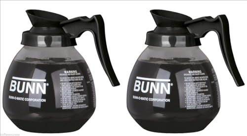 Coffee Pot Decanter/Carafe, 2 Black Regular, 12 Cup Capacity, Set of 2,