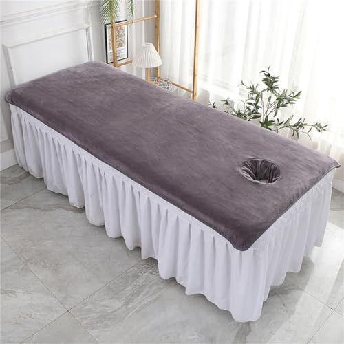 Xisnuient Bezug Für Massageliege Mit Loch Kristallsamt Dick Waschbare Beauty Bettbezug Massage Table Cover Bedsheet Weiches Massagebett Für Spa Schönheits Massage Bett Tisch Bezug (Farbe 4,100x200cm)