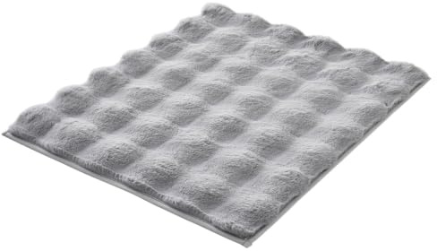 Kleine Wolke Badteppich Cloud Silbergrau 50 x 60 cm | OEKO-TEX zertifiziert, rutschhemmende Unterseite, für Fußbodenheizung, maschinenwaschbar, 100% Polyester