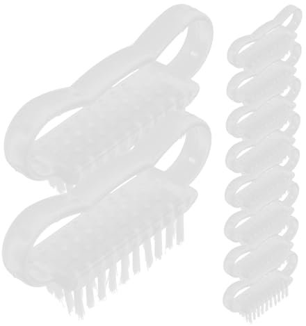 Healvian 10pcs Reusable Nail Brush for Cleaning Fingernails and Hands Scrub Brush White Multi-use Nail Scrubber Cleaning Tool for Manicure and Pedicure