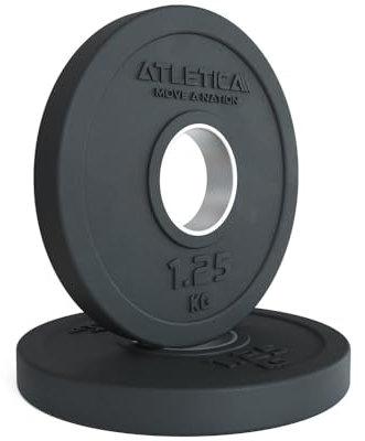 ATLETICA Rubber Plates | Paar | Kleine Hantelscheiben | Erlauben die Skalierung der Gewichte in kleinen Schritten | Edelstahl Ring | 50mm Größe 2x1.25kg