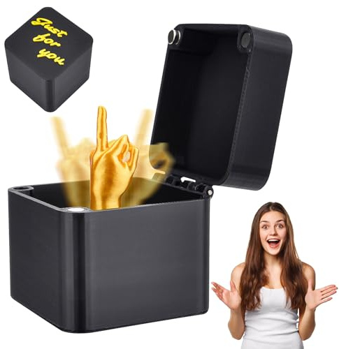 Vibbang Caja De Regalo Sorpresa para El Dedo Medio,Caja De Regalo para El Dedo Medio,Dedo Medio En Una Caja,Regalo Emergente Sorpresa,para Oficina,Decoración De Escritorio, Decoración del Hogar (A)