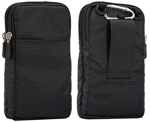Cell Phone Belt Clip Bag Men, Crossbody Cell Phone Purse Small, Vertical Cell Phone Holster, 6.0 Outdoor Travel Waist Pouch Cellphone Shoulder Messenger Bag Zipper Wallet Phone Holder with Belt Loop