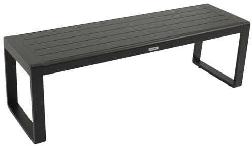DEGAMO Gartenbank Hockerbank Riva 3-sitzer 138cm, Aluminium anthrazit, wetterfest, Outdoor