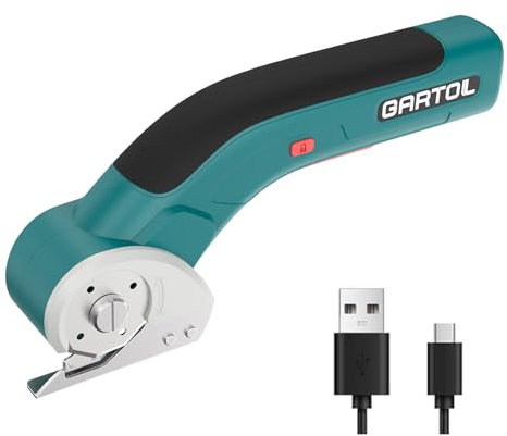 GARTOL Kartonschneider elektrische schere,4,2V Kabellose Rollschneider für Filz,Teppich,Leder,Kunststoff,Pappe,Geräuscharm geeignet zum Nähen, Basteln, Heimwerker