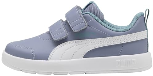 PUMA COURTFLEX V3 V PS sneakers, Gray Sky Vit-Baltic SeA Blue, 13,5 UK barn, Grå himmel Puma vit Östersjöblå, 32.5 EU