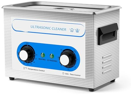 TIEOAXFT 4.5L Ultrasonic Cleaner 40kH Ultrasonic Cleaning Machine Heated Ultrasound Cleaner Bath for Glasses Jewelry Bike Chain(Knob Control)