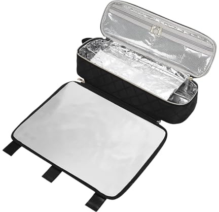 de Viaje para peluquería, Almacenamiento 2 en 1 con Alfombrilla térmica, Organizador de Viaje para planchas Planas, alisadores, rizadores y Cojines ingeniosos: Disfruta de una protección