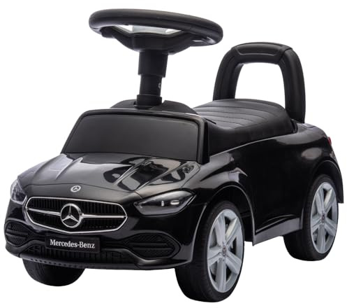 Bandits & Angels Rutschauto Mercedes-Benz C-Klasse ab 1 Jahr für Jungen und Mädchen – mit Hupe und Stauraum – Rutschauto für Kinder (Schwarz)