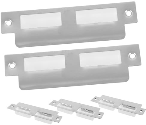 POPETPOP 5 pièces Plaques de Gâche pour Portes Intérieures Dispositifs de Sécurité Robustes pour Serrures à Pêne Compatibles avec Portes Installation Facile et Kit Complet pour