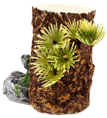 Milisten Décor Tronc Arbre Résine pour Aquarium Stump Paysager Résistant à Usure Ornement Créatif pour Poissons Eau Douce pour Déco Aquarium