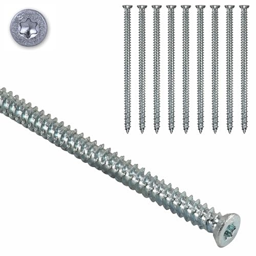 Viti di montaggio per finestra/telaio della finestra/vite di montaggio, testa svasata, zincata, blu, TX30, 40 x 7,5 mm (1 set) (testa svasata, 7,5 x 212 mm)