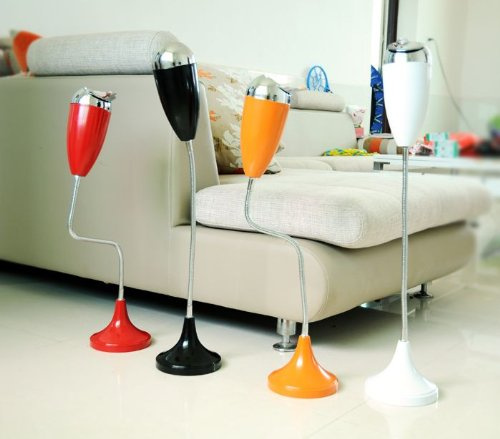 Mesto Cendrier portable en métal sur pied avec clip pouvant être plié et amovible Orange