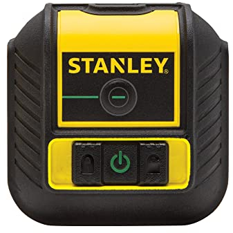 Stanley Kreuz- & Linienlaser Cross90 grün STHT77592-1 (grüne Diode, horizontale & vertikale Linie plus vertikale 90°-Linie, selbstnivellierend, Laserklasse 2, IP50, inkl. Wandhalterung & Tragetasche) Schwarz/Gelb