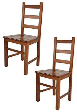 t m c s Tommychairs - Set 2 sillas Rustica para Cocina y Comedor, Estructura en Madera de Haya Color Nogal Claro y Asiento en Madera
