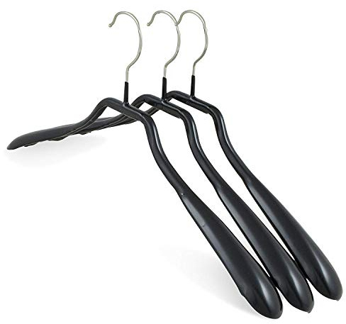 famy.Shop Kleiderbügel aus Metall, 5/10 Stück, rutschfeste Oberfläche, für Jacken/Mäntel, 46cm XXL Länge (5)