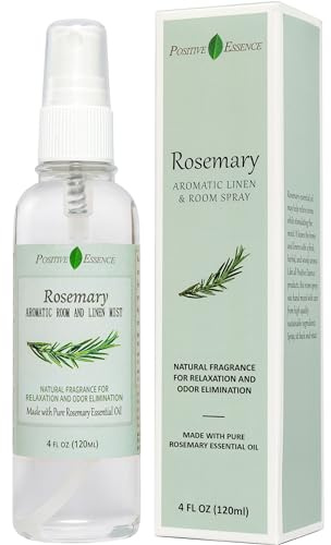Rosemary Pillow & Room Spray, Natural Aromatic Bathroom Spray Made with Pure Rosemary Essential Oil, Calming Home Fragrance