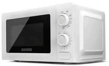 Black+Decker BXMZ700E, Forno a Microonde con Grill, 20 L, 700W di Potenza, 900W Grill, 9 Livelli di Potenza, Funzione Grill, Funzione Scongelamento, Timer 30 Minuti, Design Compatto, Luce interna