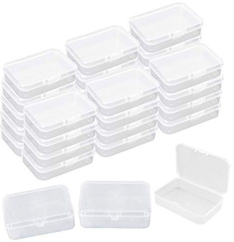 ODOOKON Clear Kunststoffperlen Jewelry Organizer Box, Kunststoff, Aufbewahrungsbehälter mit Deckel für kleine Gegenstände und andere Bastelprojekte (8,5 * 5,5 * 2,5cm)