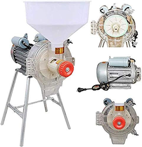 KUANDARMX Funnel Heavy Duty Grinding Machine Electric Commercial Grinder Wet & Dry Feed Mill Flour Grain Cereals Rice Corn Wheat