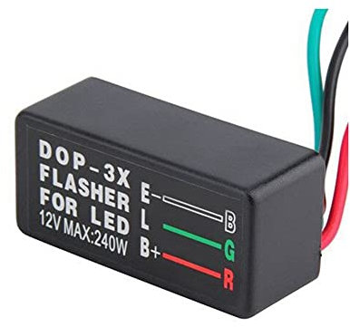 12V LED Elektronisches Blinkrelais, DOP-3X Blinker Blinker für Relais 2 Pole Relais Blinken Blinker Auto Motorrad Blinker Geschwindigkeitsregler Relais Blinken,schwarz