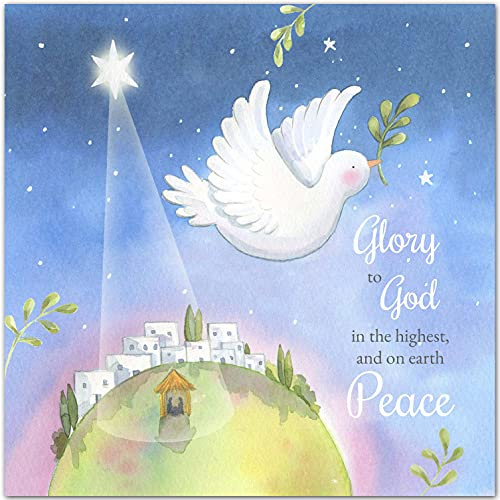 20 christliche, religiöse Weihnachtskarten mit Bibelvers in einem Design Peace-Dove – 20 Weihnachtskarten mit Schrift – Unterstützung der Missionar-Charity-Arbeit