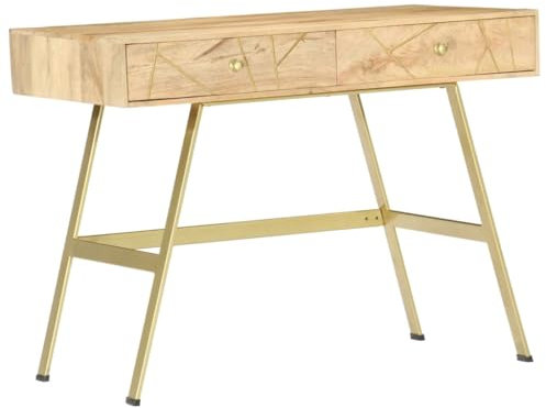 Schreibtisch klappbar,klappschreibtisch,sekretär Schrank,Schreibtisch mit Schubladen 100×55×75 cm Massivholz Mangoschreibtisch,computertisch,Desk,