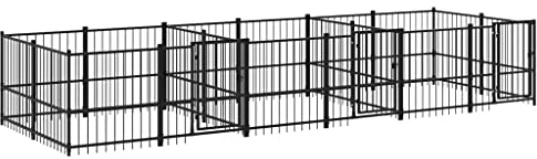 vidaXL Outdoor Hundezwinger Stahl 11,26m² Hundehütte Hundekäfig Hundehaus