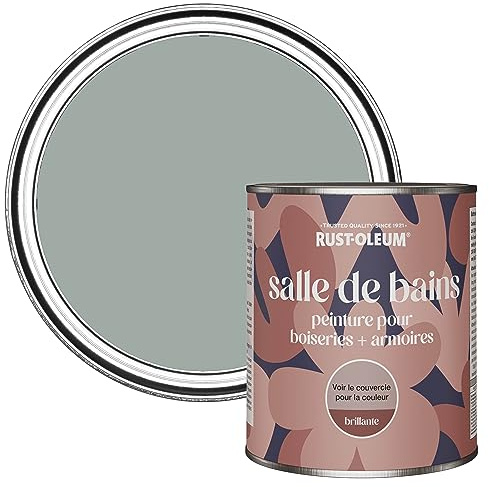 Rust-Oleum Grey Moisture Resistant Bathroom Wood and Cabinet Paint in Gloss Finish - Pitch Grey 750ml