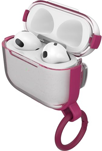 OtterBox HEADPHONE CLEAR CASE AirPods 3rd gen, custodia protettiva Clear per Apple AirPods, Secure Fit, compatibile MagSafe con ricarica wireless, protezione totale da graffi. Trasparente/Rosa