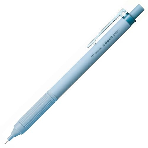 Tombow - Portaminas MONO Graph Lite en Colores Smokey - Lápiz con Goma recambiable - Portaminas con Mina de 0,5mm y Cuerpo Antideslizante Color Azul Ahumado