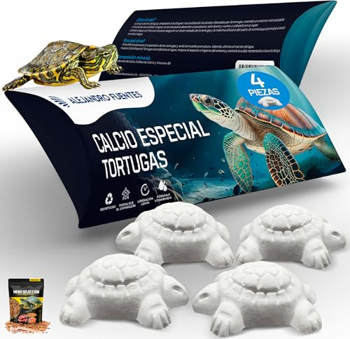 AF® Calcio per Tartarughe di Terra e Acqua, Pack 4 Pezzi Osso di Seppia per Tartarughe Alternativo, Cibo Tartarughe d'Acqua Blocco Minerale Rilascio Lento, Carapace Forte e Acqua Pulita