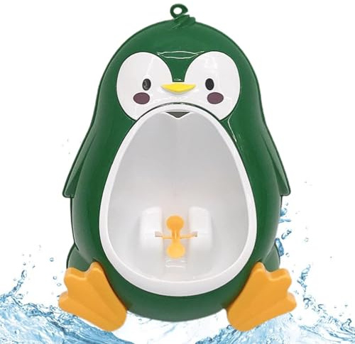 Urinario de pie para entrenamiento de orinal | Urinario de pie para niños pequeños – Soporte de entrenamiento de inodoro con forma de pingüino con altura ajustable para habitación infantil