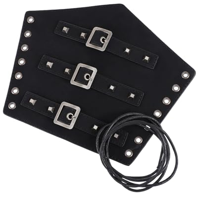 SHERCHPRY 1stücke Punk Stil Kunstleder Armstulpen Für Männer Und Frauen Leicht Und Für Kostüme Und Tägliches Tragen Schwarz