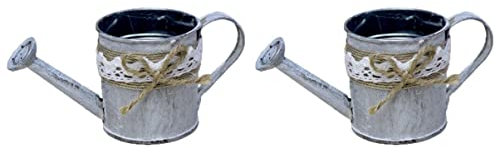 NOURIS Annaffiatoio, Set da 2 Shabby Chic Metallo brocca in Metallo Shabby Chic annaffiatoio Shabby Chic brocca da Fattoria Vaso Vaso Annaffiatoio