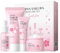 Vawolecy Sakura Set de Cuidado de la Piel para Mujeres, Kit de Cuidado de la Piel de Tamaño de Viaje con Limpiador, Suero, Crema para los Ojos, Crema Facial 4PCS