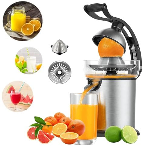 Presse-agrumes Électrique, Presse-agrumes Professionnel En Acier Inoxydable Avec Filtre En Acier Inoxydable, Conception Amovible/sortie Jus 1s/nettoyage Simple, Pour Oranges, Grenades, Pastèques