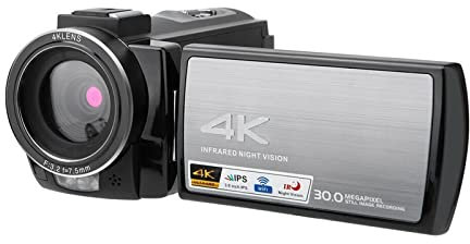 EDEDE Appareil Photo numérique, Caméra vidéo 4K Caméscope numérique Full HD IR Night Vision for Blog Vlog pour Adolescents, débutants, Adultes