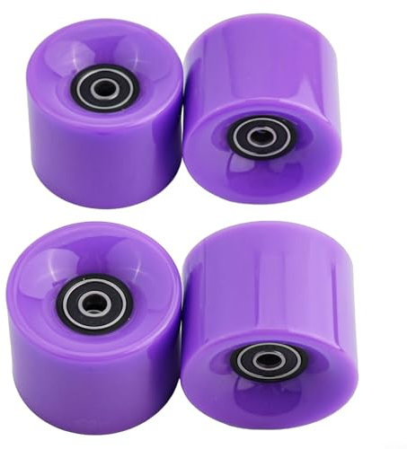 78A Skateboard-Rollen-Set mit ABEC, 9 Kugellager, Abstandshalter für Longboard, Street Skating, kurzes Skateboard, 4 Stück (lila)
