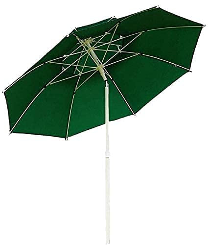 HUIBBGO Sonnenschirm, Gartenschirm mit Doppelspitze, für den Außenbereich, mit Druckknopf-Neigung/Kurbel, Terrassen-/Marktschirm für Hinterhof, Poolrand, Rasen und Garten