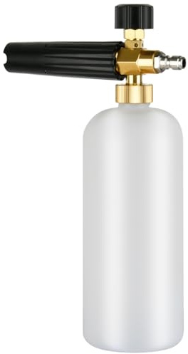 CENBEN 1L Snow Foam Lance Bottle with Adjustable Nozzle,1/4 Quick Release Pressure Washer Foam Cannon for Car Washing, Yard Cleaning, High Pressure Washer Spray Nozzle for Car Vehicle Yard