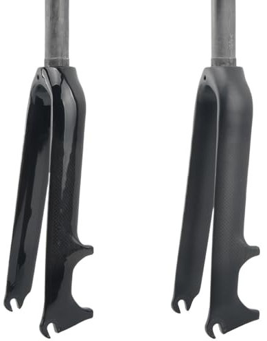 WANGSHAOWEI Fahrrad Gabel Fahrrad Carbon Gabel Faltrad Gabel Fahrrad Vorderrad Gabel 14 16 18 20 22 Zoll Gabelschaft 1-1/8 Zoll Disc Bremse Fahrradgabeln(Gloss 20 inch 100mm)