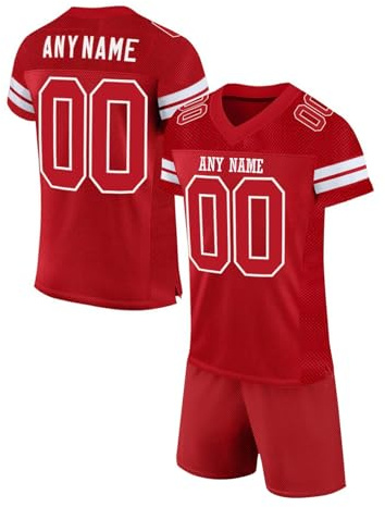 ywkiyrs Custom Football Jerseys for Men Women Personalised Boys American Football Shirts Kit with Name Number Logo Sports Training Jersey