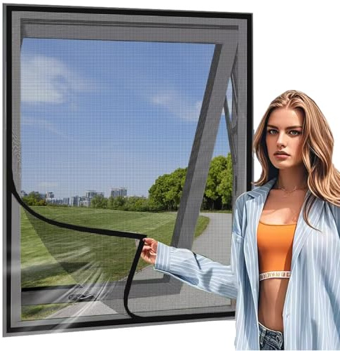 DIY Insect Screen Window Indoors 65x180cm Black Fly Screen Fabric Net Roller Blind Without Drilling