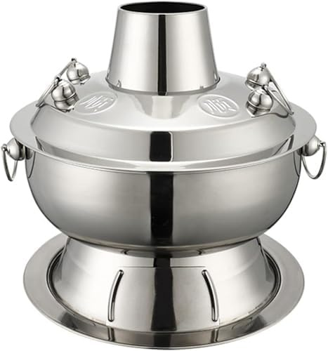 Hot Pot Cooker, Pentola di cottura tradizionale cinese, Acciaio inossidabile per uso alimentare, Rame vintage, Pentole per stufato a carbone